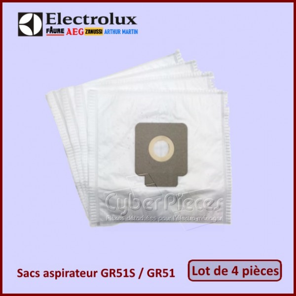 Lot de 4 sacs aspirateur GR51S Electrolux 9001667402 CYB-190961