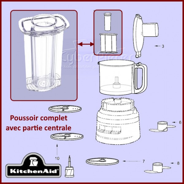 Poussoir robot multifonctions Kitchenaid W11569314 CYB-299909