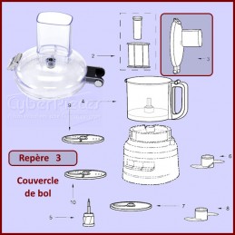 Couvercle du bol mélangeur Kitchenaid W11551396 CYB-136839