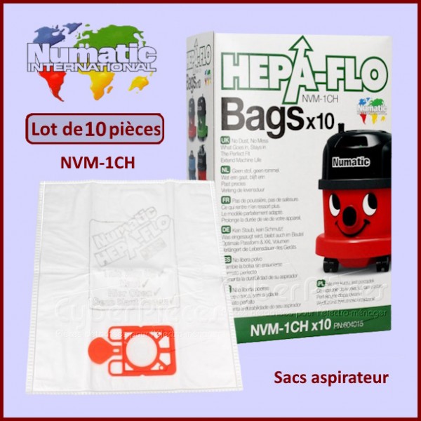 Lot de 10 sacs aspirateur NVM-1CH NUMATIC 604015 CYB-021784