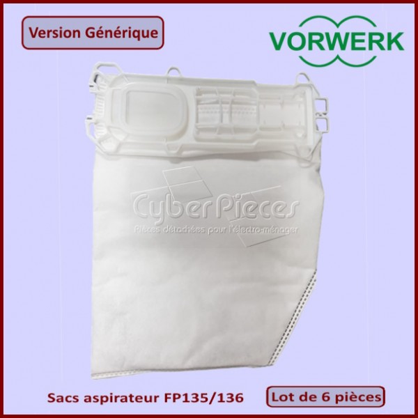 Lot de 6 Sacs adaptable Vorwerk FP135/136 CYB-361705