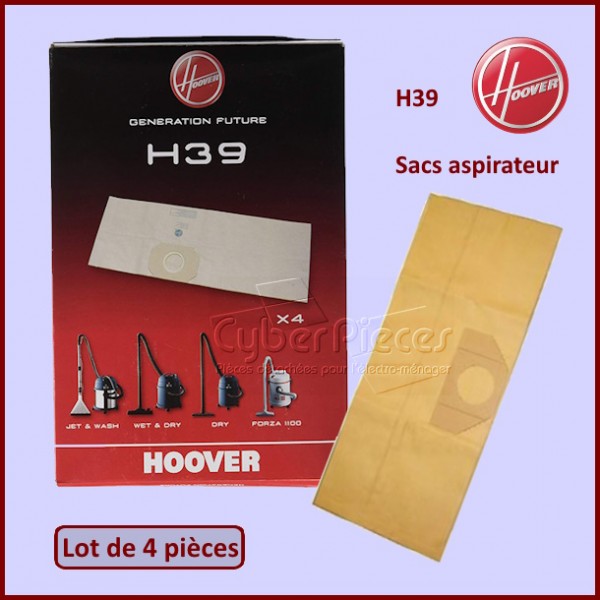 Lot de 4 Sacs aspirateur H39 Hoover 09189051 CYB-407663