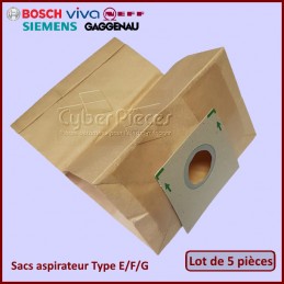 Lot de 5 Sacs aspirateur Type E/F/G Bosch 00461407 CYB-318044