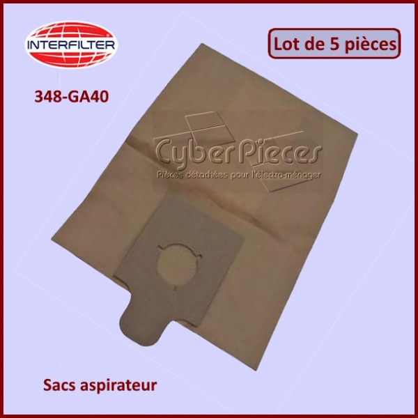 Lot de 5 Sacs aspirateur 348 GA40 - 09200163 CYB-360746