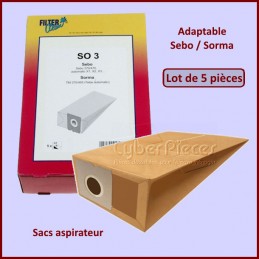 Lot de 5 Sacs aspirateur adaptable Sebo / Sorma CYB-130448