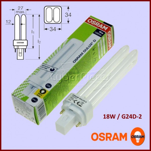 Lampe fluorescente 18W OSRAM G24D-2 CYB-181792