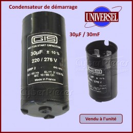 Condensateur de démarrage 30µF (30mF) 220/275V CYB-400633