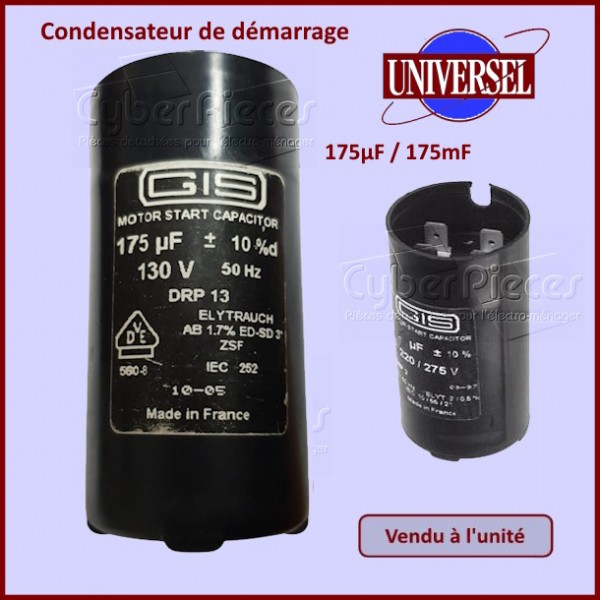 Condensateur de démarrage 175µF (175mF) 130V CYB-164894