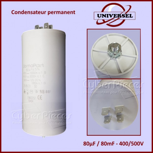 Condensateur permanent 80µF (80mF) 400/500V CYB-301879