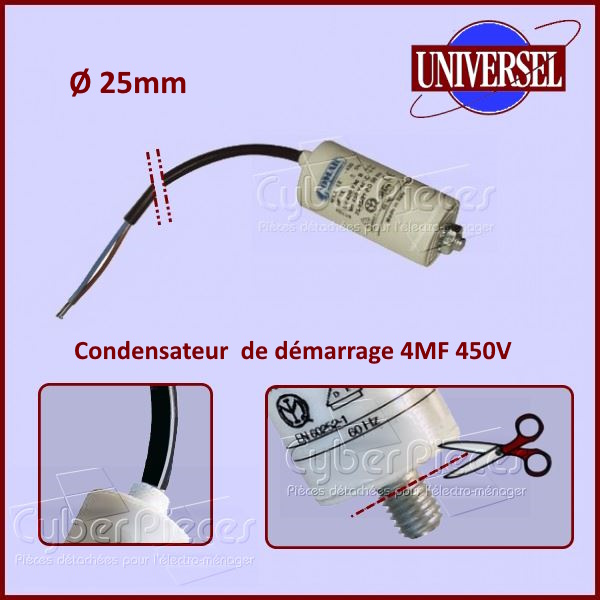 Condensateur 4µF 450V à fils