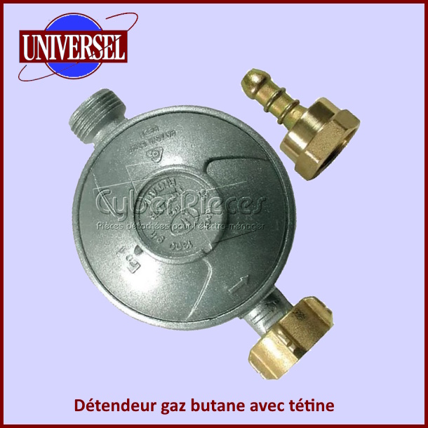 Détendeur gaz butane 27-28Mbar avec tétine