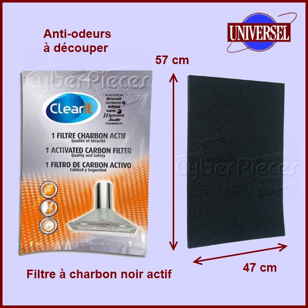Filtre à charbon 57x47x0,5cm