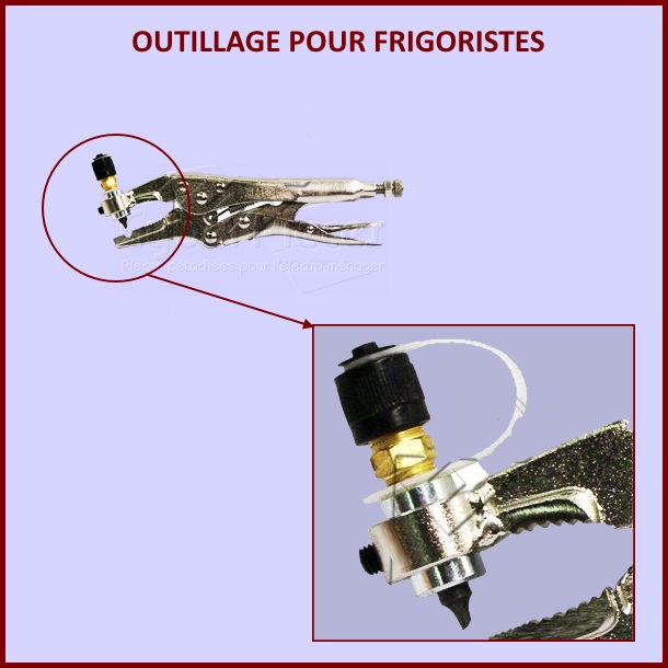 PINCE PERFORANTE AVEC RACCORD AUTO-PERCEUR POUR FRIGORISTE - Pièces...