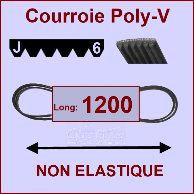 Courroie 1200J6 non élastique