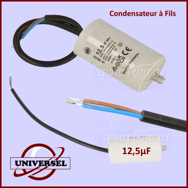 Condensateur 12,5µf 450V avec fils