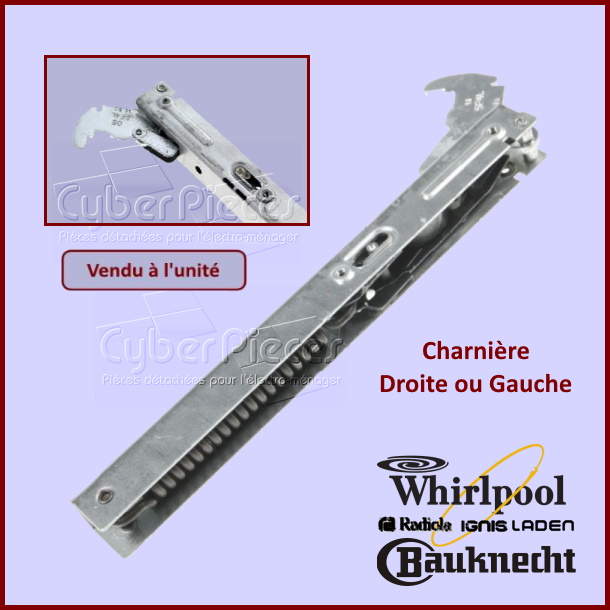 Charnière Droite ou Gauche Whirlpool 480121103972