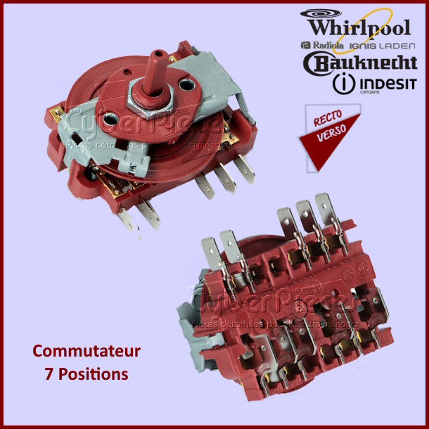Commutateur 7 Positions Whirlpool 481927328295