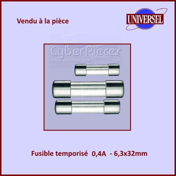 Fusible 0.4A Temporisé 6x32mm en verre