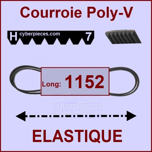 Courroie 1152H7 EL- élastique