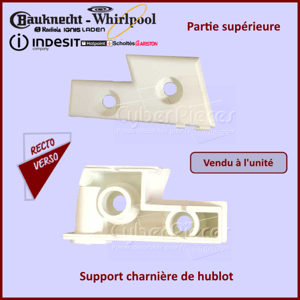 Support charnière de hublot Whirlpool 481941719339