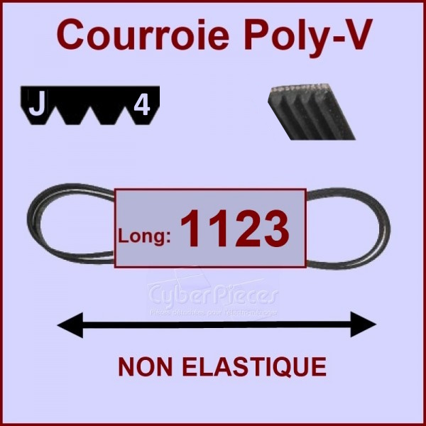 Courroie 1123J4 non élastique