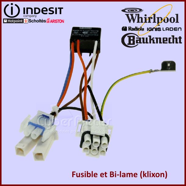 Thermostat Bi-metal + Fusible + Faisceau complet 481232058132