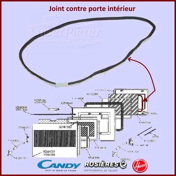 Joint contre porte intérieur Candy 93453744