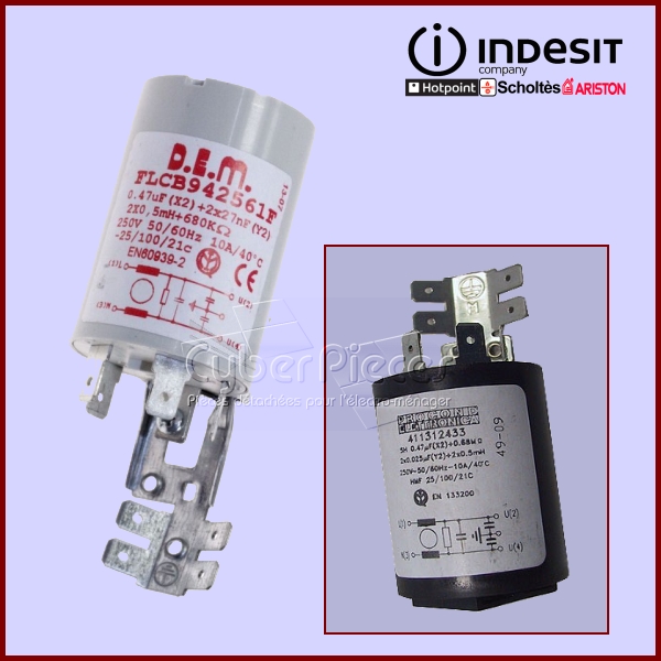 Filtre antiparasite Lave linge Ariston Indesit Brandt C00064559