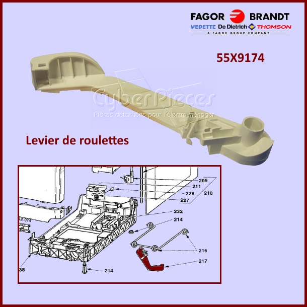 Levier de roulettes 55X9174