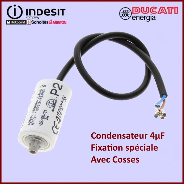 Condensateur à fils 4,0µF (4mF) 450V