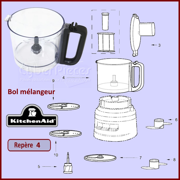 Bol mélangeur robot 2,1L Kitchenaid W11319172