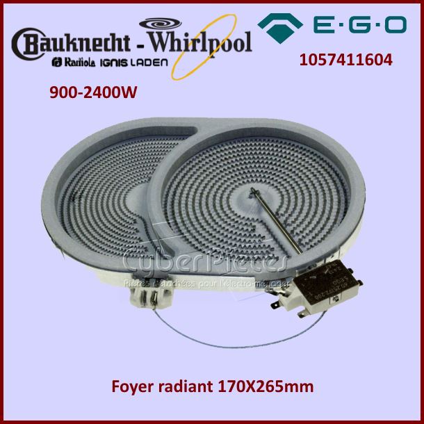 Foyer radiant 170X265mm 900-2400W Ego 1057411604
