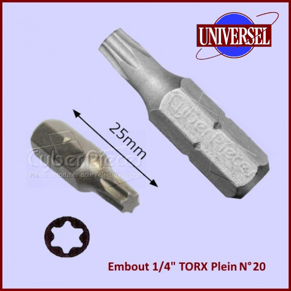 Embout 1/4" TORX Plein T20