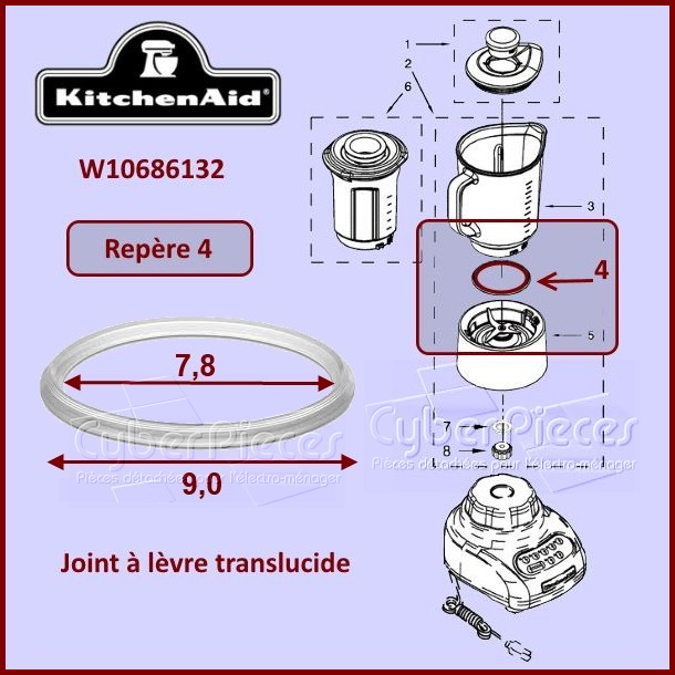 Joint translucide du Blender  W10686132