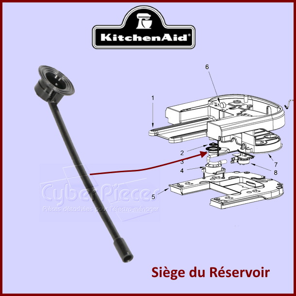 Siege du réservoir Kitchenaid W10725207