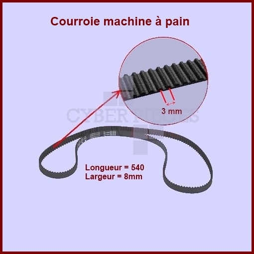 Courroie 540mm (537mm) machine à pain
