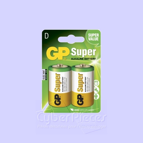 Lot de 2 piles GP alcaline  LR20 1,5V