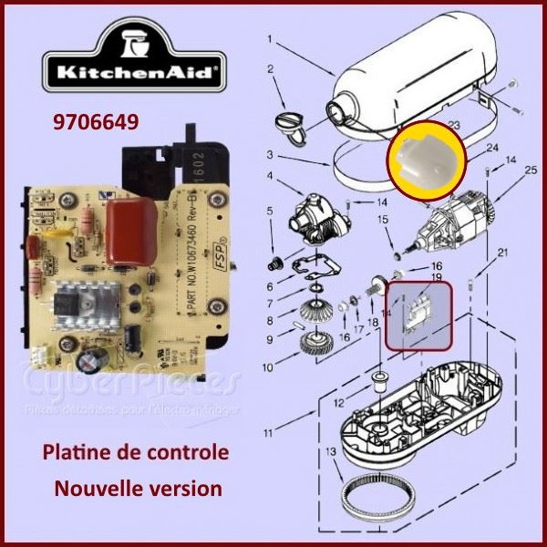 Carte électronique de contrôle de vitesse Kitchenaid  9706649