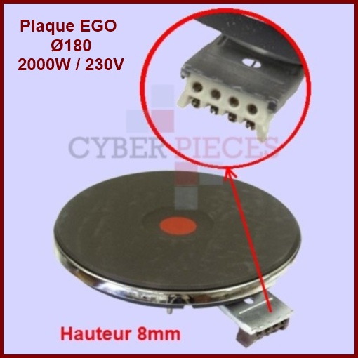 Foyer fonte 2000w - Ø180mm- 8mm Ego 12.18463.194