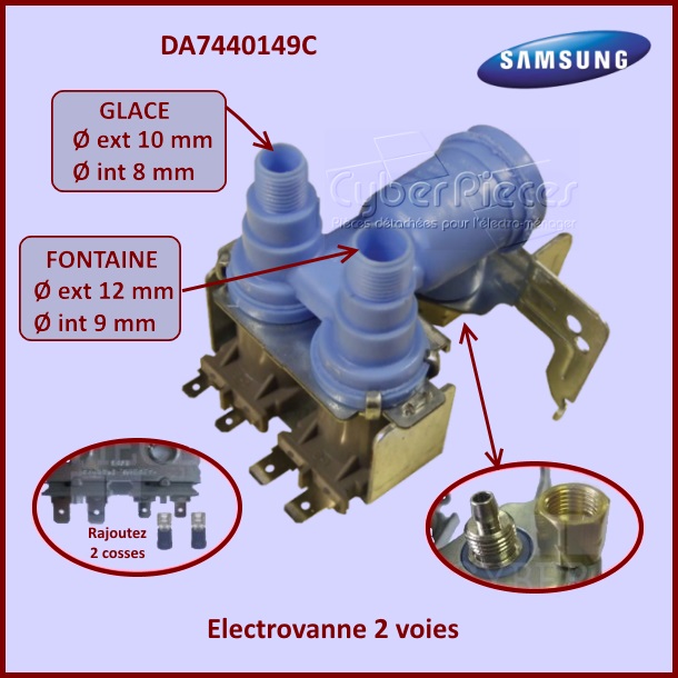 Electrovanne 2 Voies Samsung DA74-40149C