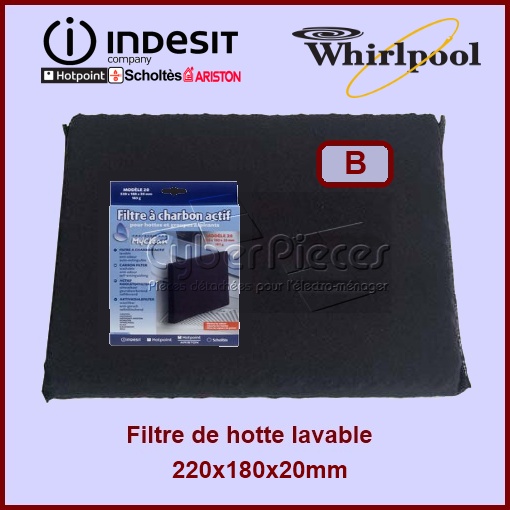 Filtre à charbon DKF43 - CFW020B Type 20