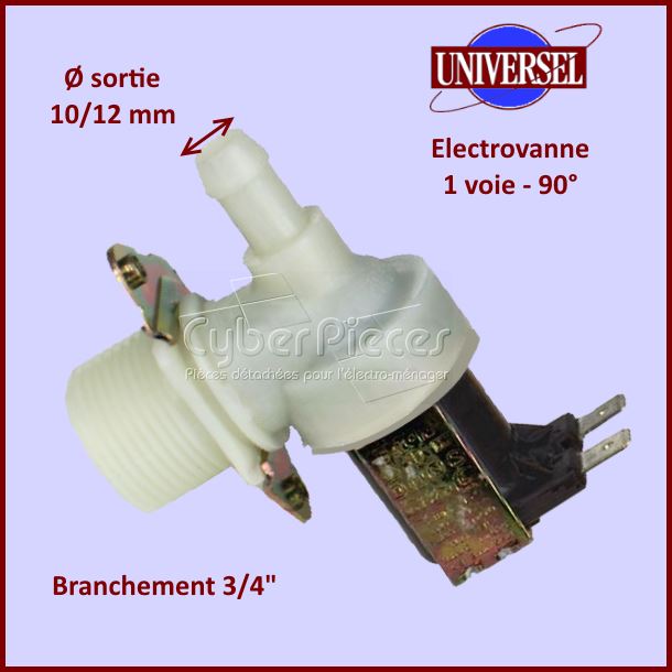 Électrovanne 1 voie 90° Ø 10/12mm