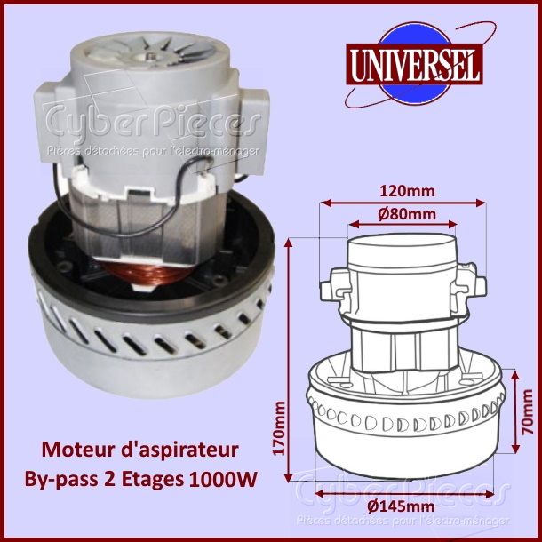 Moteur D'aspirateur By-pass 2 Etages 1000w - Pièces aspirateur