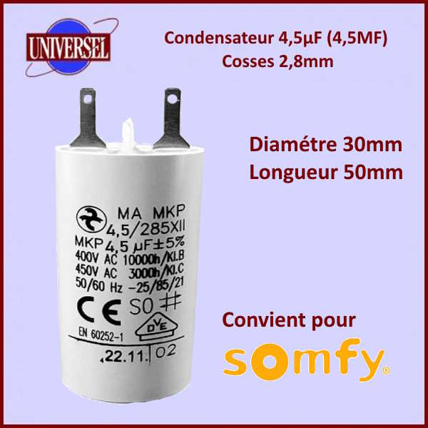 Condensateur 4,5ÃÂµF (4,5mF) 450V - Composants ÃÂ©lectriques