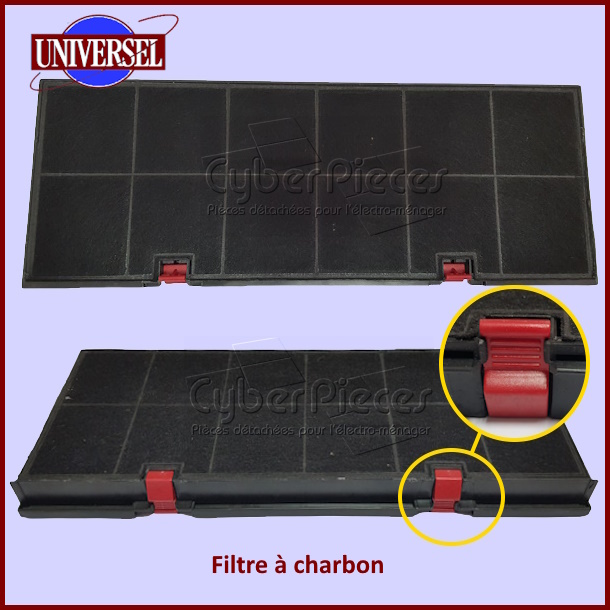 Filtre à charbon T130 rectangulaire 44x16,5x3cm