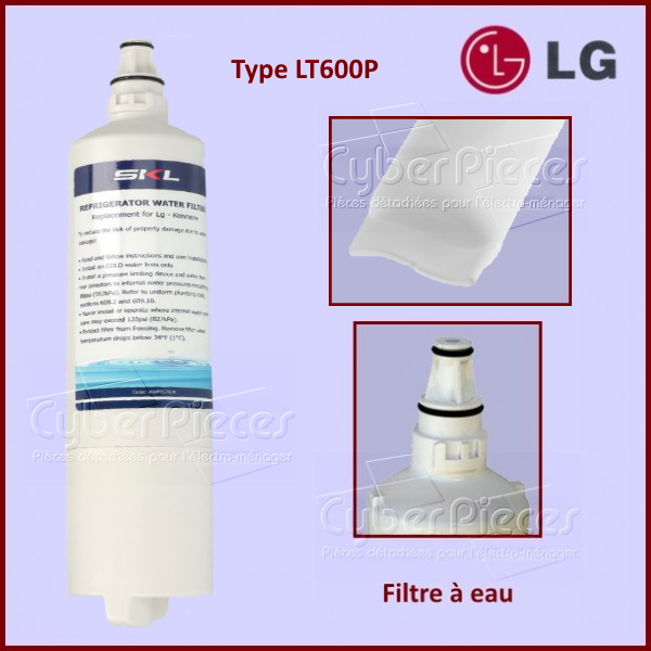 Filtre à eau Type LT600P pour réfrigérateur Us