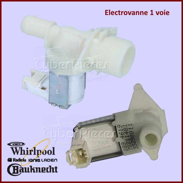 Electrovanne 1 voie 180° Whirlpool 481228128429