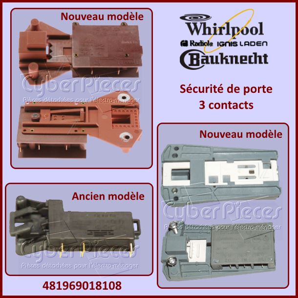 Sécurité de porte Whirlpool 481969018108
