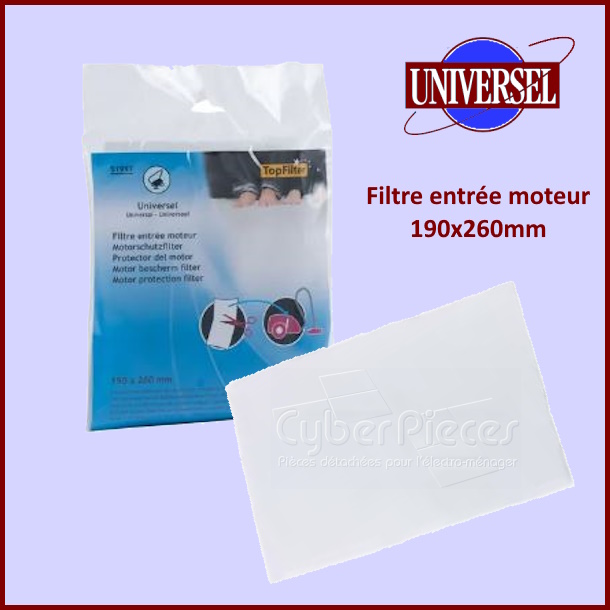 Filtre entrée moteur universel 190x260mm