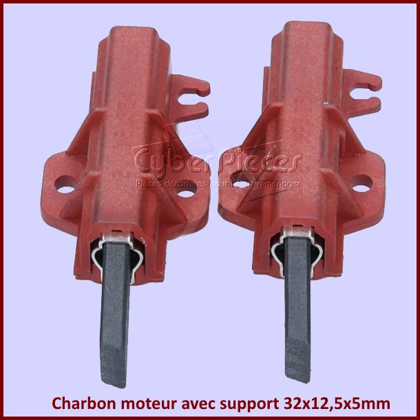 Lot de 2 Charbons moteur avec support 32x12,5x5mm